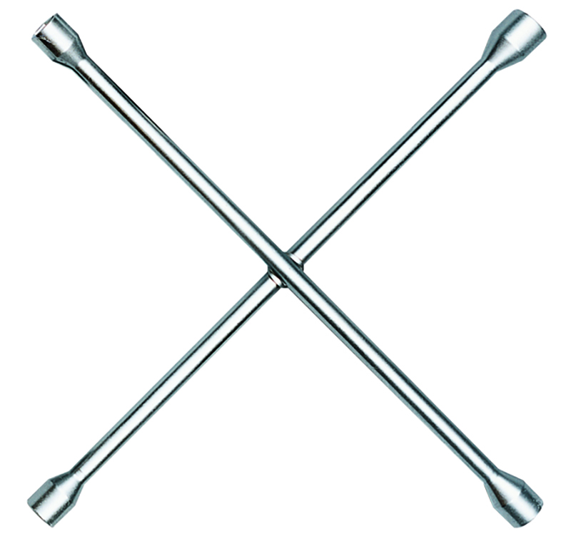 Heavy Duty 14-Inch 4-Way Tire Iron – Universal Lug Nut Wrench, 6-Point, Silver