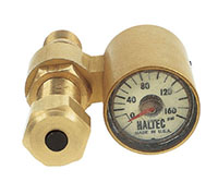 Gauge with nut for use on PT Valves, 0-160 PSI